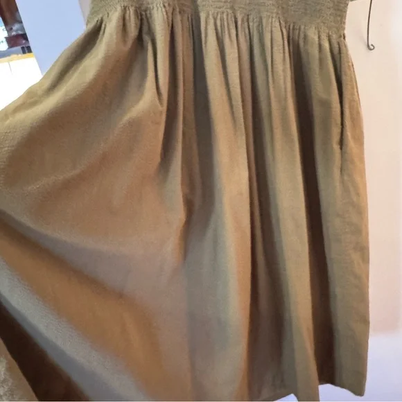 Lovely Green Seersucker Madewell Long Plus Size Dress - Picture 4 of 10